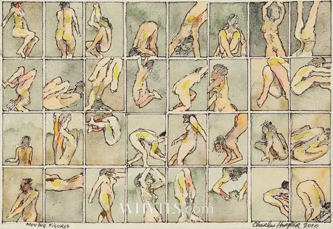 Charles Harper, MOVING FIGURES, 2010, watercolour