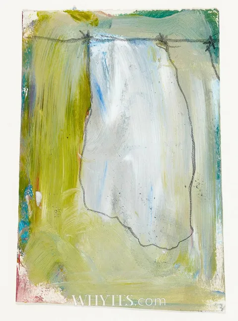 Basil Blackshaw, SHEET ON A LINE, oil and pencil on paper