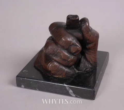 John McKenna, THE FINAL WHISTLE, 1992, bronze on black marble base
