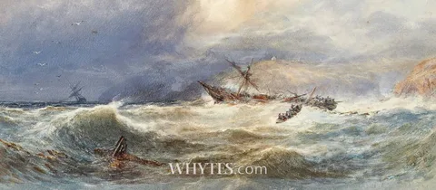Edwin Hayes, SHIPWRECK IN ROUGH SEAS, 1868, watercolour
