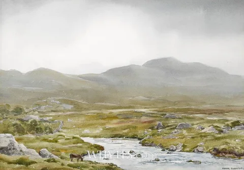Frank Egginton, RIVER SCENE, watercolour