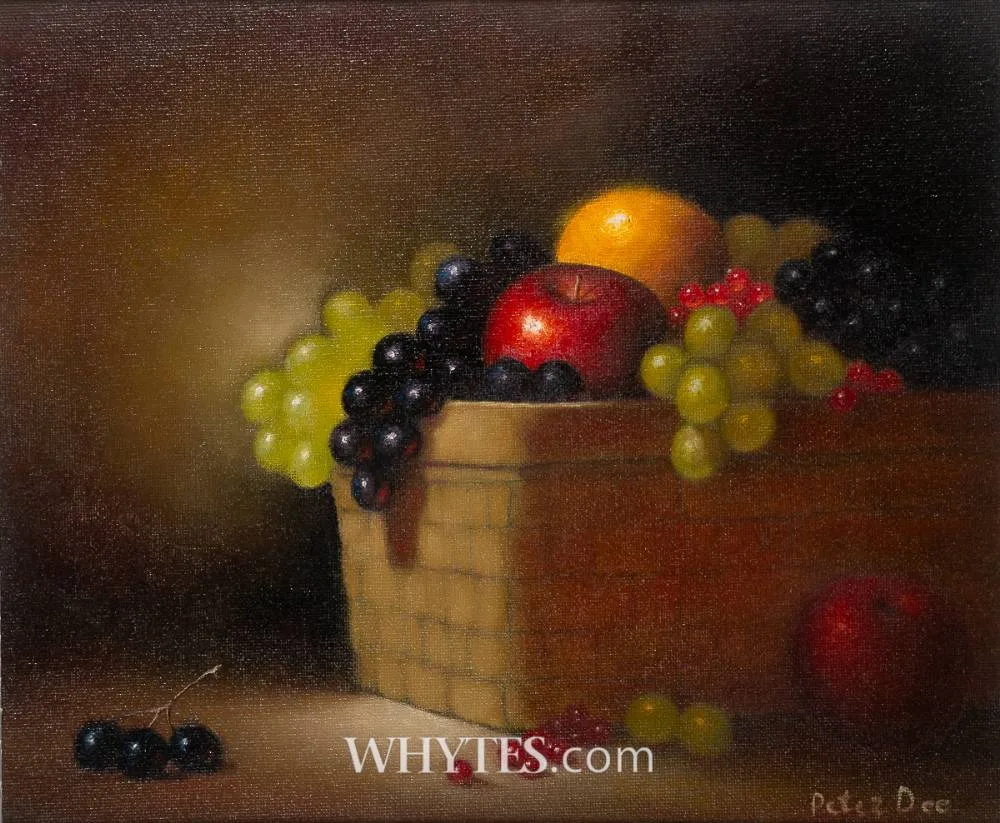 Peter Dee, STILL LIFE WITH FRUIT, oil on canvas board