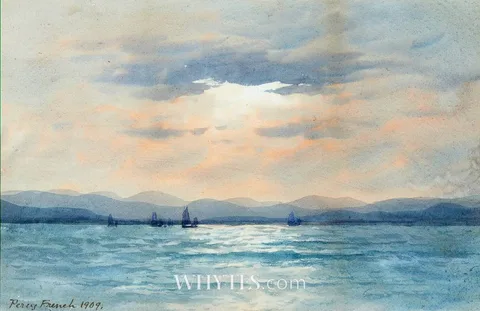 THE FISHING FLEET RETURNS, ROSAPENNA, COUNTY DONEGAL by William Percy French, 1909, watercolour, offered May 2026