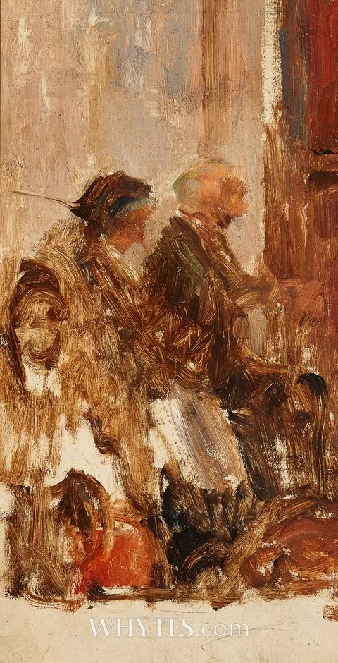 Walter Osborne, SEATED COUPLE, oil on panel