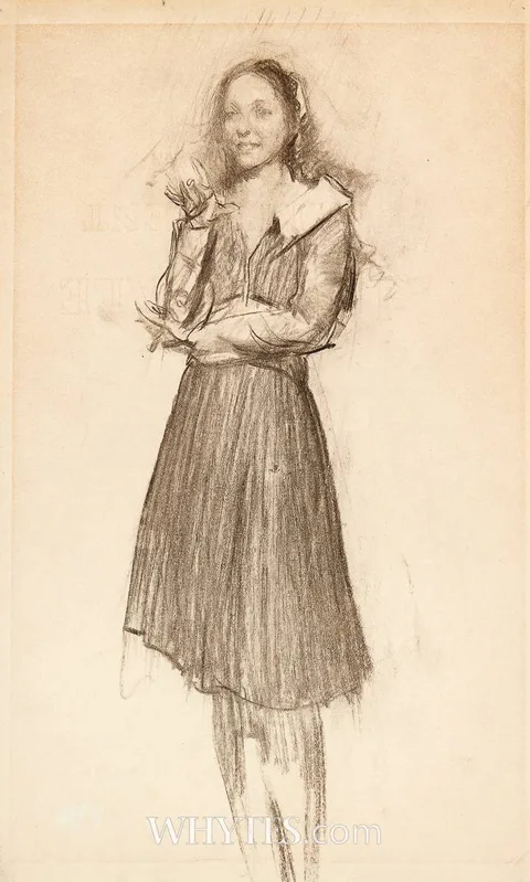William Orpen, PORTRAIT OF A YOUNG GIRL, charcoal