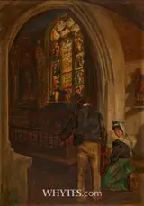 Aloysius C. O'Kelly, BRETON CHURCH INTERIOR WITH FIGURES