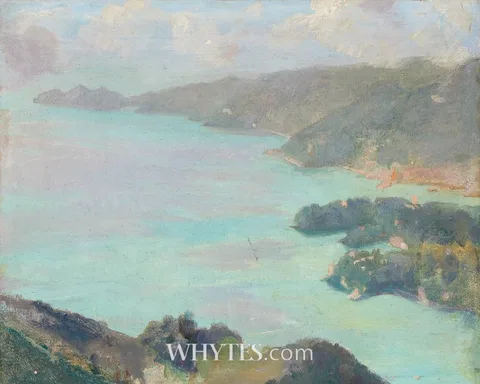 Gerald Kelly, PORTOFINO ACROSS THE GOLFO TIGULLIO, 1933, oil on board