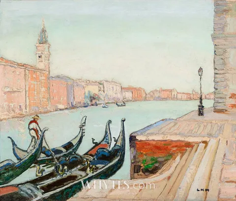 Letitia Marion Hamilton, GONDOLAS ON THE GRAND CANAL, VENICE, oil on canvas