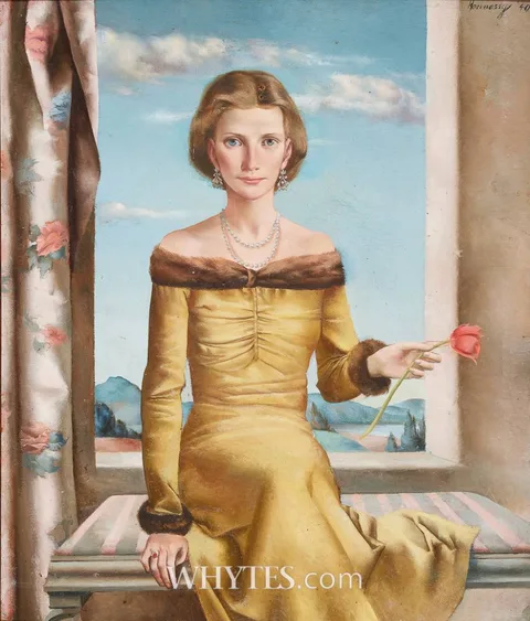 Patrick Hennessy, PORTRAIT OF EVA HEMPEL (WIFE OF THE GERMAN AMBASSADOR), 1940, oil on board