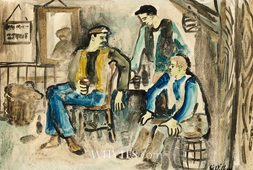 ARAN ISLAND PUB by Gerard Dillon, watercolour, sold May 2026