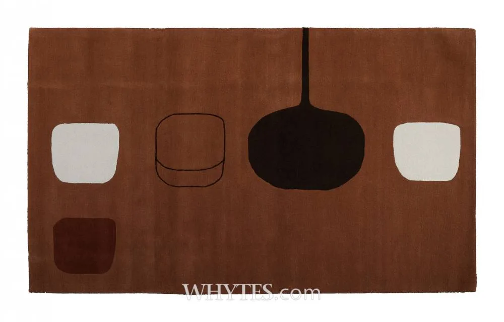 PERMUTATION BROWN by William Scott, 1977, hand-dyed wool pile rug; (from an edition of 150), offered May 2026