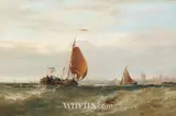 Edwin Hayes, DUTCH BOATS ON THE MAAS, HOLLAND