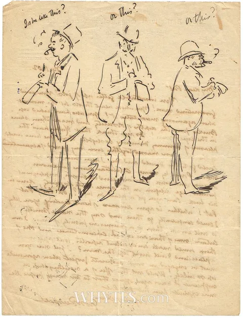 George Russell, LETTER AND SKETCHES (SET OF THREE), 1902, ink; (unframed)