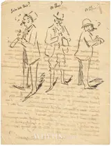 George Russell, LETTER AND SKETCHES (SET OF THREE)