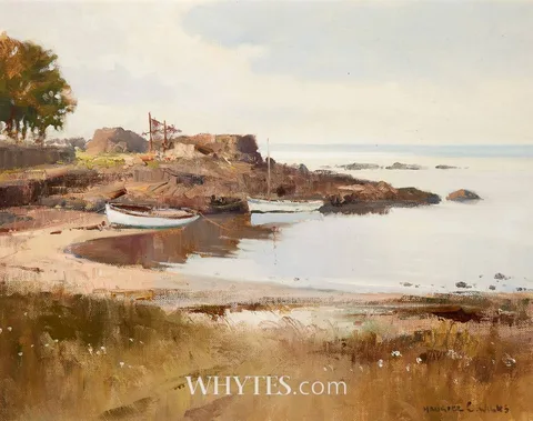 MORNING CALM, ROCKPORT, CUSHENDUN, COUNTY ANTRIM by Maurice Canning Wilks, oil on canvas, sold May 2026