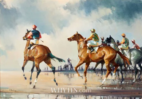 Peter Curling, LAYTOWN RACES, COUNTY MEATH, oil on canvas