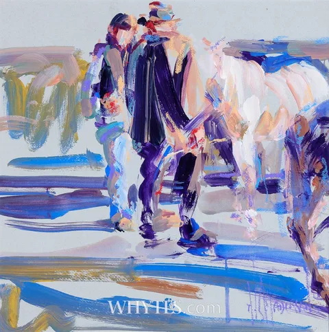 Arthur K. Maderson, EVENING STUDY, TALLOW HORSE FAIR, COUNTY WATERFORD, gouache