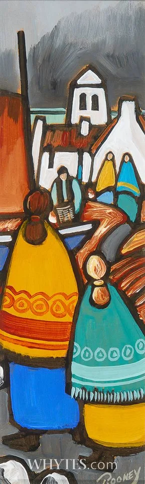 John P. Rooney, MARKET DAY, gouache