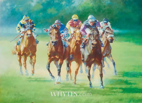 Peter Curling, TWO FURLONGS OUT, reproduction print; (no. 227 from an edition of 500)