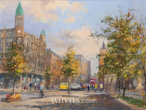 Colin Gibson, DONEGALL SQUARE, BELFAST, 2025, oil on board