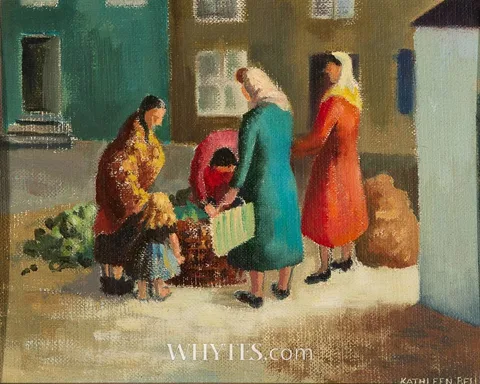 SATURDAY MORNING, CLIFDEN, CONNEMARA by Kathleen M. Bell, oil on board, offered Mar 2026
