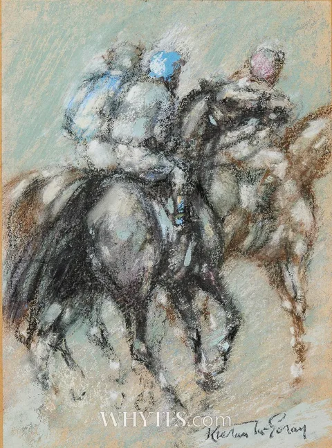 Kieran McGoran, RETURNING TO PADDOCK, pastel
