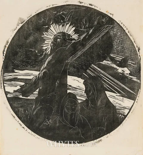 Elizabeth Rivers, CRUCIFIXION, 1927, wood engraving