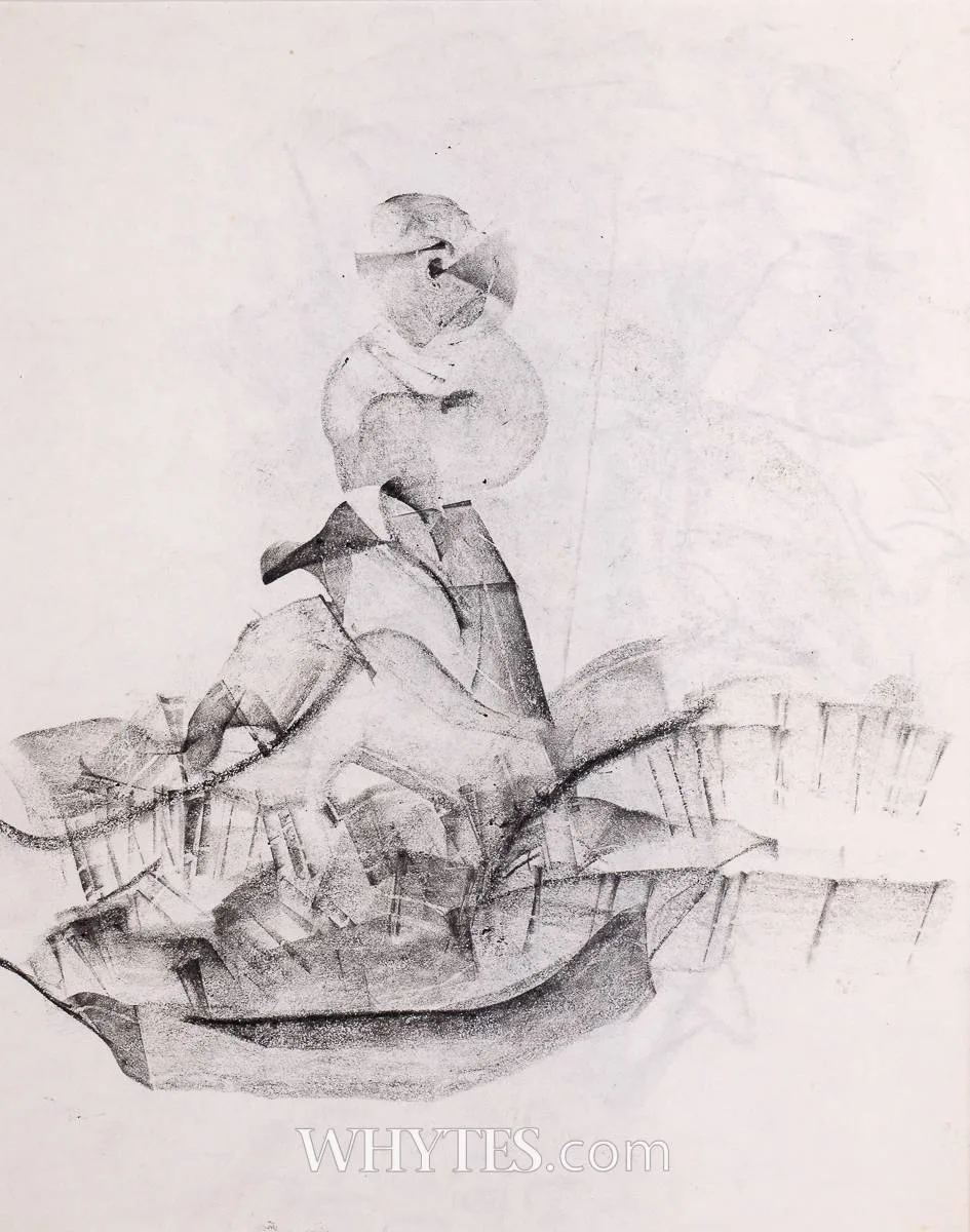 ABSTRACT FIGURE by Daniel O'Neill, charcoal, offered Mar 2026