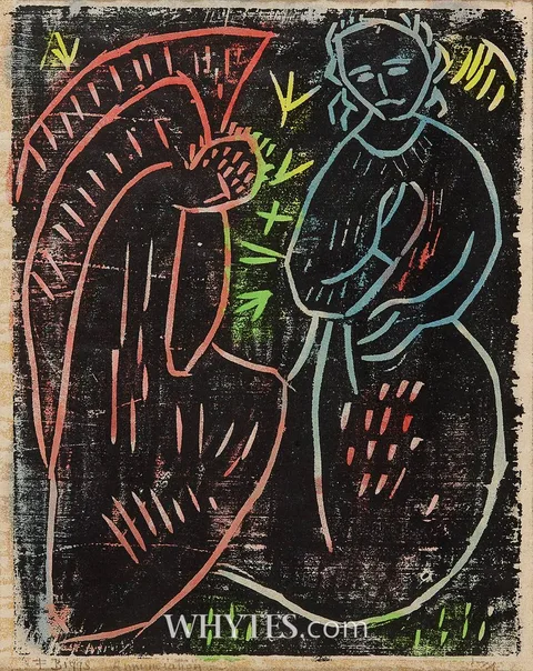 Frances Biggs, ANNUNCIATION, 1974, woodblock