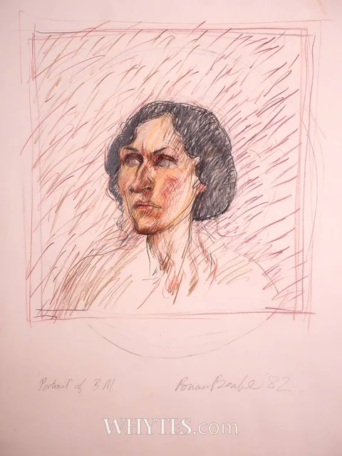 Brian Bourke, PORTRAIT OF B. M., 1982, pencil and pastel; (unframed)