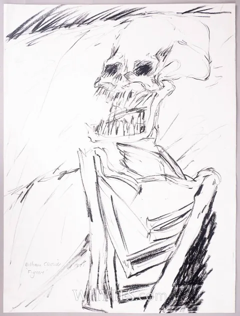 FIGURES, 1971 (A PAIR) by William Crozier, charcoal; (2); (unframed), sold Mar 2026