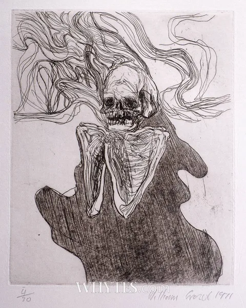 FIGURE and FIGURE AND TREE, 1971 (A PAIR) by William Crozier, etching; (2); (first, no. 4 from an edition of 30); (second, no. 5 from an edition of 30); (unframed), sold Mar 2026