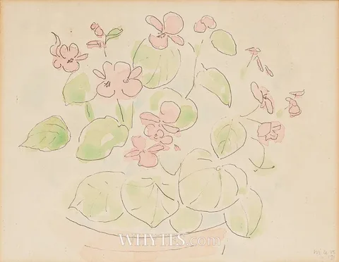 FLOWER POT by Melanie Le Brocquy, 1981, watercolour and pencil, offered Mar 2026