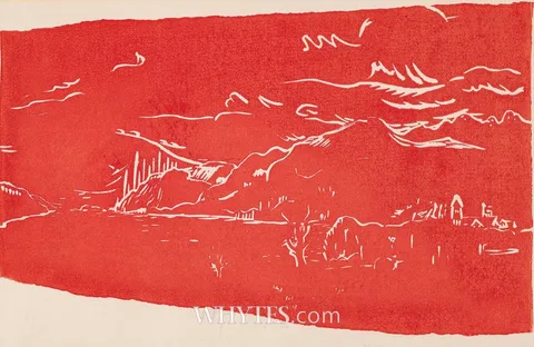 Barry Flanagan, THE ABBEY, 1976, relief print on paper; (artist's proof)
