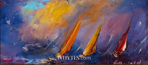 Carol Ann Waldron, SAILING, oil on board