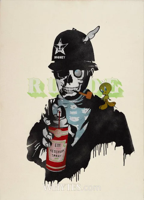 Kunstrasen, RUDE RIP OFF, 2015, acrylic on canvas; (artist's proof); (no. 4 from an edition of 4); (unframed)