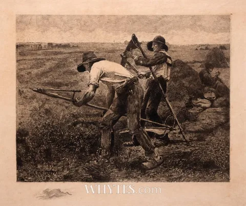 Julien Dupré, COUNTRYSIDE VIEW, 1880, etching