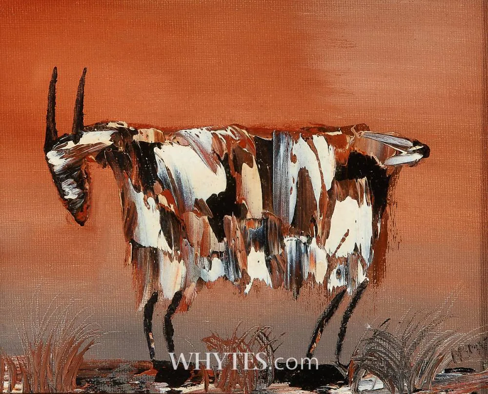 GROWING GOAT by Michael Smyth, oil on canvas, sold Mar 2026