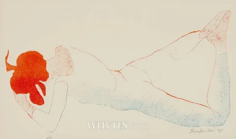 RED HAIRED GIRL by Jennifer Lane, 1978, aquatint; (no. 4 from an edition of 8), sold Mar 2026