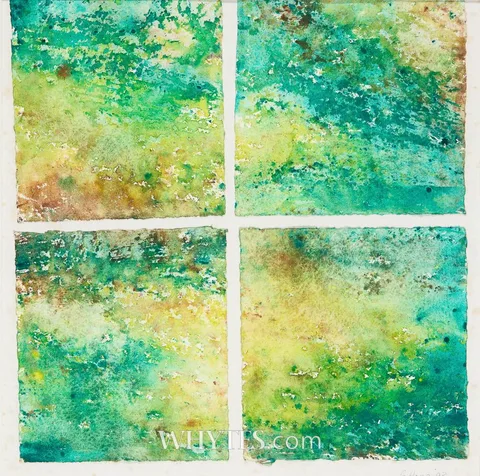 Geraldine Hone, LILY POND, 1993, watercolour on four sheets of paper mounted together