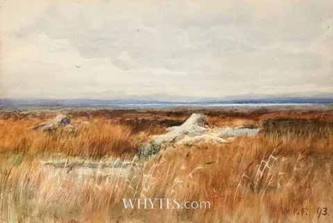 WEST OF IRELAND LANDSCAPE by William Percy French, 1893, watercolour, sold Mar 2026