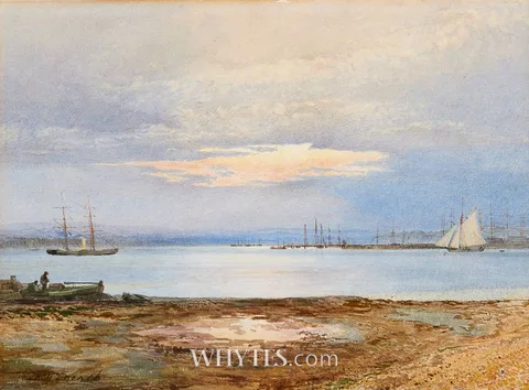 AN EVENING CALM by William Percy French, watercolour heightened with white, offered Mar 2026