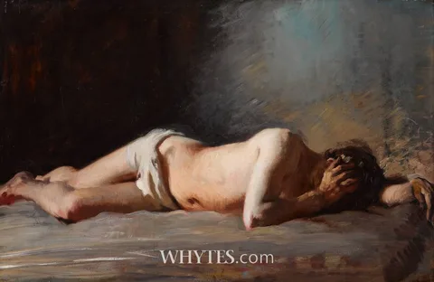 William Orpen, THE REBEL (STUDY OF A MAN RECUMBENT), 1902, oil on board