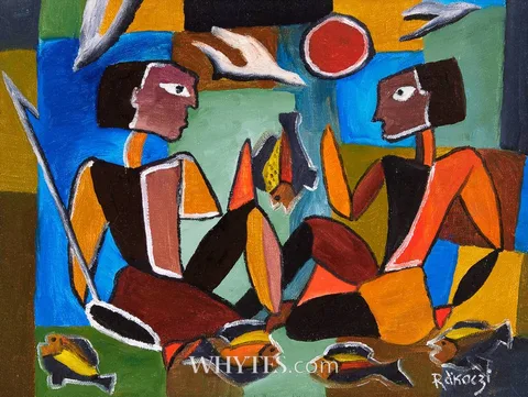 Basil Rakoczi, FISHERMEN, oil on canvas