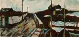 Tony O'Malley, HOUSE AND ROAD BY A WILD SEASHORE