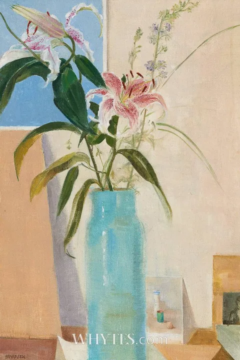 Barbara Warren, STILL LIFE WITH LILLIES, oil on canvas