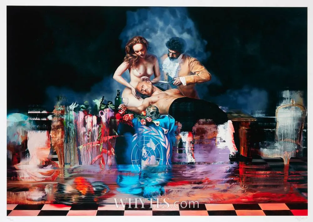 Conor Harrington, SAMSON'S NOSTALGIA PRINT, 2014, archival pigment print with silkscreen gloss on Somerset satin paper; (no. 159 from an edition of 200)