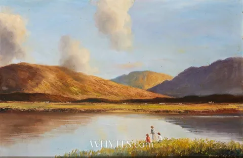 Norman J. McCaig, PICNIC BY THE LAKE, oil on canvas