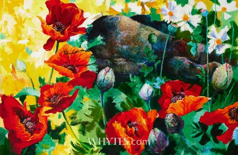Kenneth Webb, POPPIES, oil on canvas