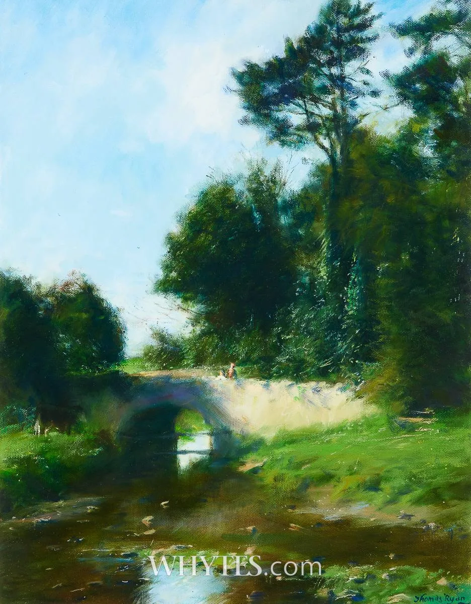 THE BROADMEADOW RIVER by Thomas Ryan, oil on canvas, sold Mar 2026